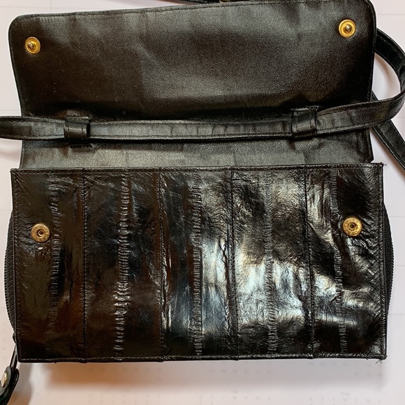 Vintage Lee Sands Eel Skin Wallet Clutch Crossbody - Picture 2 of 15